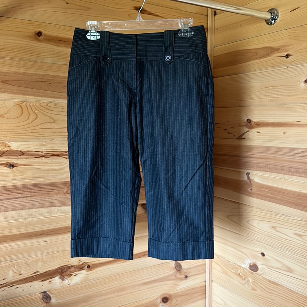 Striped Work Capri Pants